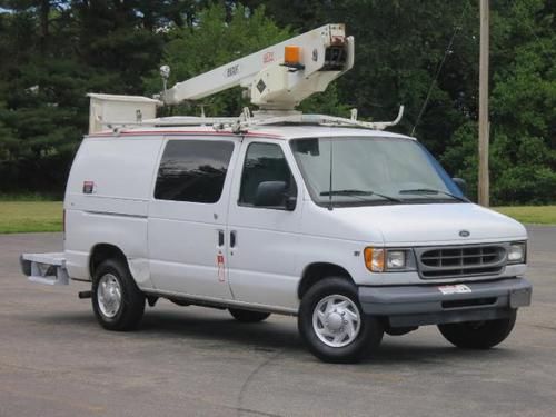 2001 ford e350 35' ft versalift bucket van boom truck 61k miles fleet owned wow