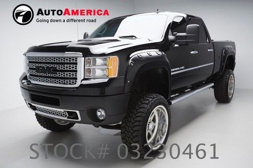 25k low miles 2012 gmc sierra 2500hd 4x4 denali lifted black truck leather nav