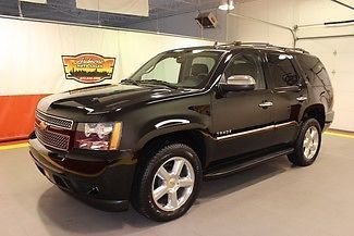 2013 tahoe ltz 4x4 navigation sunroof black dvd quads chrome wheels leather