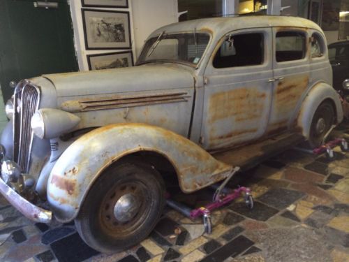 1936 plymouth 4 dr- project car: solid chasse, doors open &amp; close- decent car