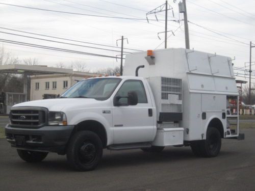 2004 ford f550 diesel utility service box truck air compressor inverter runsgr8!