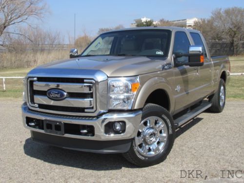 2012 f250 crew cab lariat fx4 4x4 6.7l diesel nav roof lthr 26k gold/tan immac