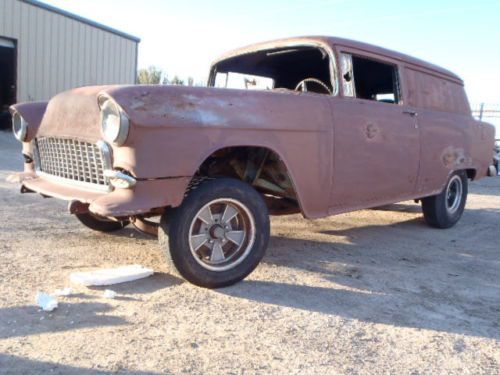 1955 chevy 2dr sedan delivery station wagon hot rod gasser nomad project car