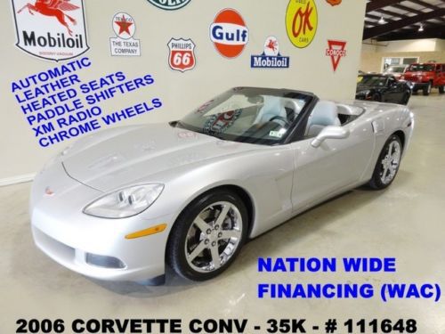 2006 corvette conv,auto,pwr soft top,hud,nav,htd lth,chrome whls,35k,we finance!