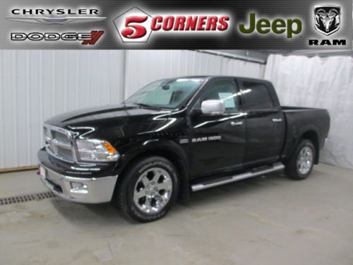 2012 black dodge ram laramie 1500 4x4 crew cab - leather, hemi, tow 33k miles