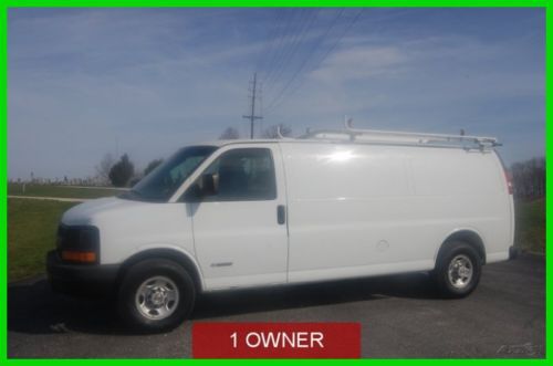 2003 extended cargo 3500 service work utility van white clean shelves rack nice