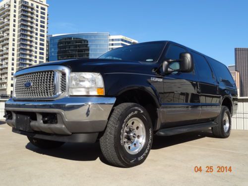 2002 ford excursion xlt v8 5.4l 4x4 auto leather low mls 130k black/grey