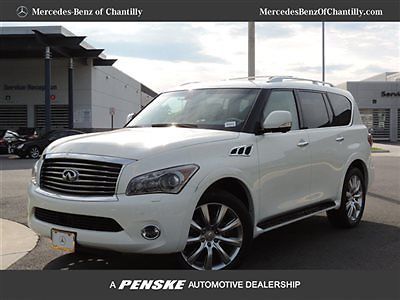 12 qx56 awd*deluxe touring*technology*theatre packages*moonlight white*one owner