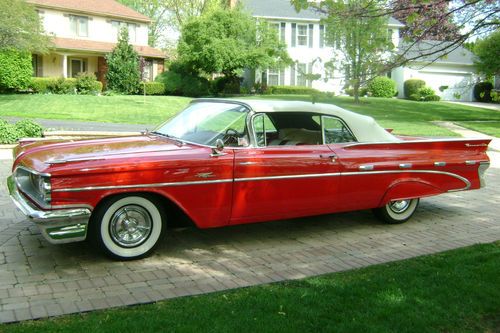 1959 pontiac bonneville red &amp; white convertible - 389 tri-power  highly optioned