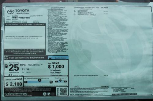 2014 Toyota Camry XLE, US $28,840.00, image 9