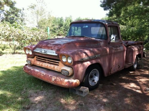 1959 chevy apache, long bed.