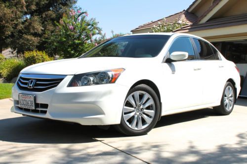 Honda accord sedan ex-l leather white /tan excellent