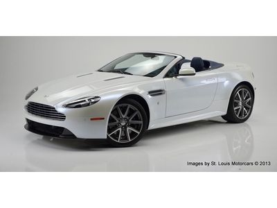 2011 aston martin v8 vantage s roadster white over blue 1 owner 6121 miles!