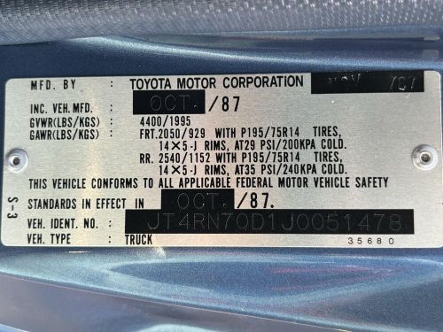 1988 Toyota 2WD Pickups Deluxe, US $11,995.00, image 8