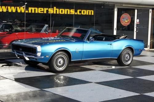 1968 camaro rs/ss - #'s match - factory air - blue/blue