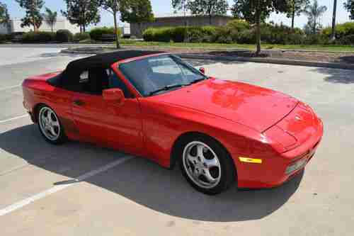 1989 Porsche 944 S2 Cabriolet Convertible Guards Red, Leather, US $6,900.00, image 4