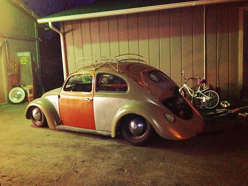 1957 vw oval window bug beetle vintage patina on airbags runner for cheap!!!!!
