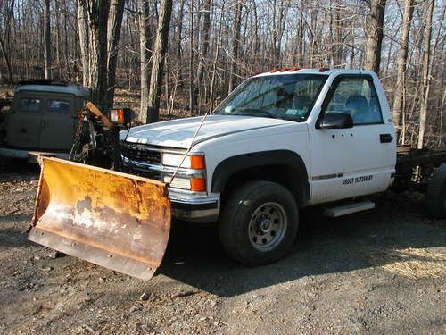 1997 chevy fisher v-snowplow minute 116k turbo diesel 4x4 no reserve auto k3500