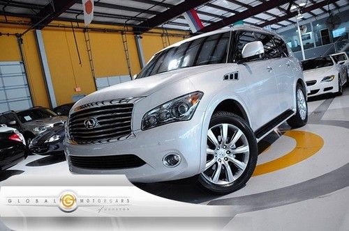 12 infiniti qx56 2wd tech theater 1-own 12k nav roof 3rd 22s cam rear-ent pdc