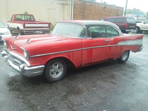 1957 chevy 2 door hardtop,complete car,runs and drives,1 piece california frame