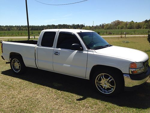 2001 gmc sierra x-cab truck white 4-dr swb 20" wheels alarm w/remote start