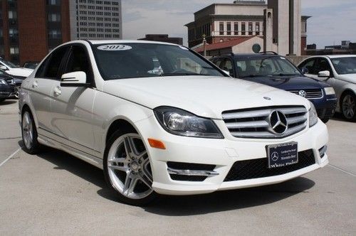 Certified c300 sport amg wheels ipod navigation white on black