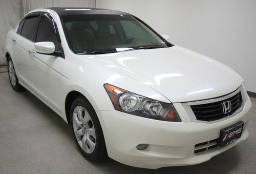 White accord ex l 3.5 v6 sedan leather  clean carfax  we finance hwy miles 96k