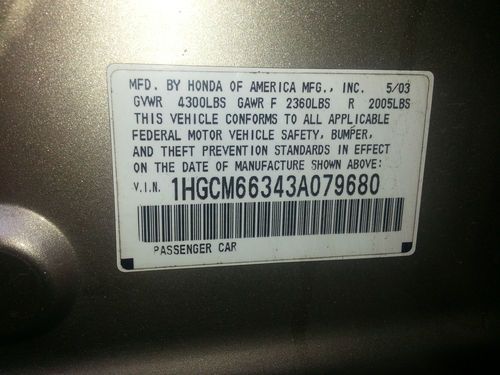 2003 Honda Accord LX 4 Door 3.0 Engine Very Nice Condition, image 14