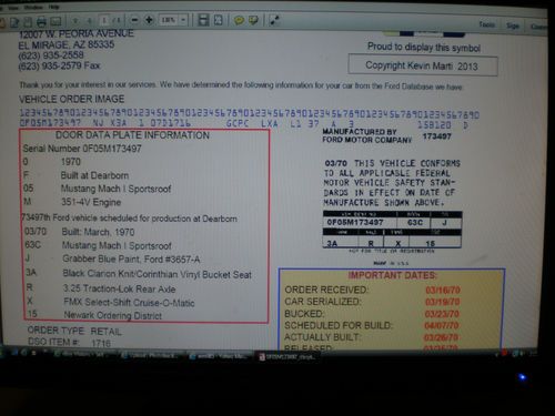 1970 ford mustang mach1 factory grabber blue shaker spoilers louvers ez project, image 13