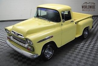 1959 chevy apache picup! v8!! a/c! frame off restored!! stunning!