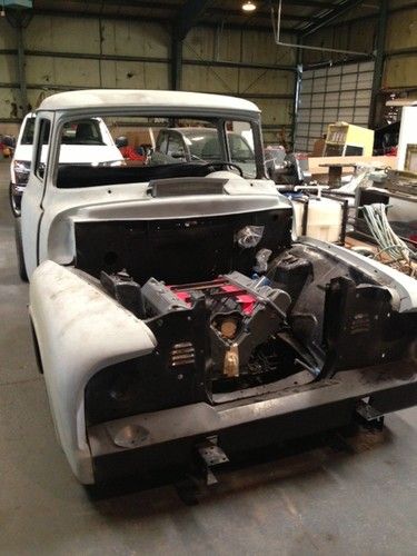 1956 f100 big window, efi, air ride suspension project.  all the heavy fab done.