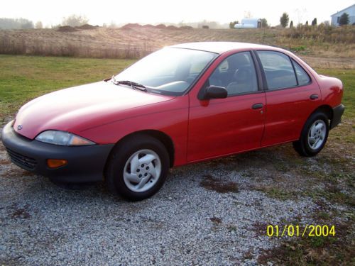1999 chevrolet cavalier 4-dr bright red &amp; ready!!!!