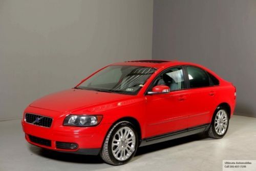 2007 volvo s40 2.5i sedan sunroof leather alloys xenons red on tan clean car !