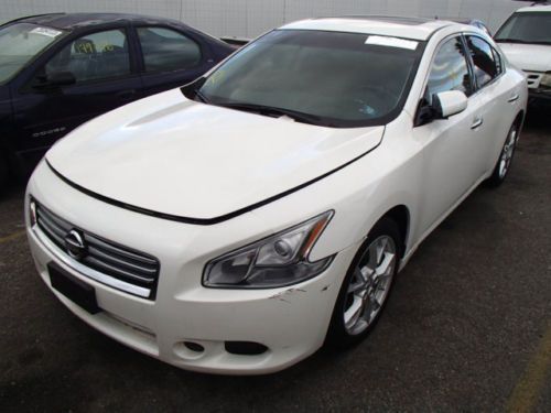 2012 nissan maxima s white clean inside and out flood