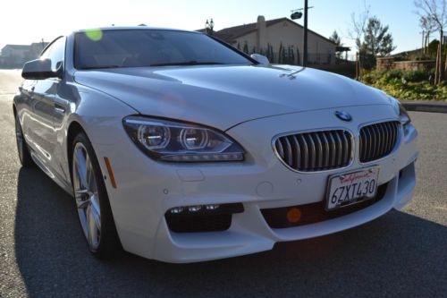 2013 bmw 650i  m package gran coupe alpine white w/hand stitched blk interior