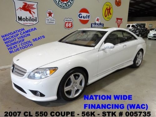 2007 cl550 coupe,sunroof,nav,night vision,htd/cool lth,amg whls,56k,we finance!!