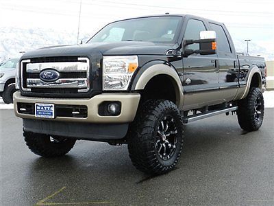 Ford crew cab king ranch powerstroke diesel 4x4 custom new lift wheels tires nav