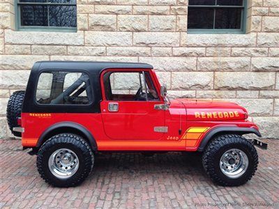 Restored cj7 jeep renegade 454 v8 4-speed manual 31" tires wrangler hard-top red