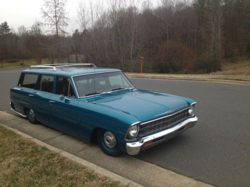 1967 chevy nova ii wagon independent 4 wheel air ride slam it / v-8 / ac / ps,pb