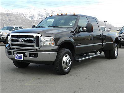 Ford crew cab lariat 4x4 powerstroke diesel dually leather low miles auto tow