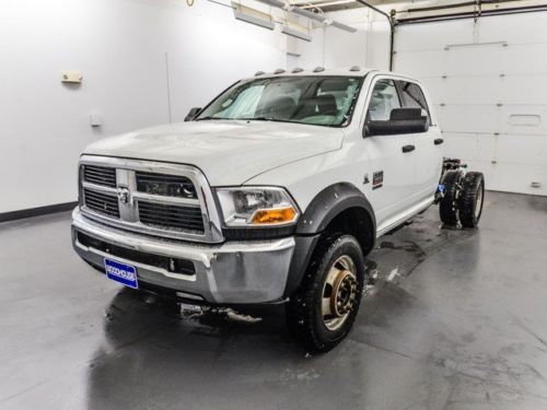 Crew cab cummins diesel 6.7l 4x4 turbo charged long box 4wd dually chassis vinyl