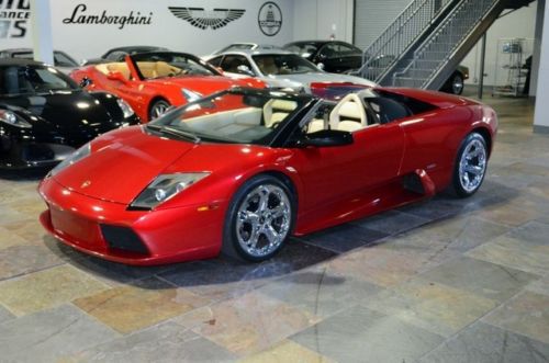 2006 lamborghini murcielago roadster rosso vik e-gear chrome factory wheels