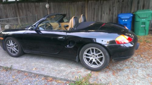 1999 porsche boxster base convertible 2-door 2.5l black and tan manual