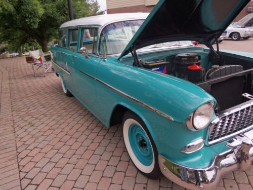 1955 Chevrolet Bel Air station wagon classic show car street rod hot rod Chevy, image 2