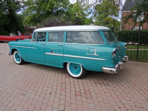1955 Chevrolet Bel Air station wagon classic show car street rod hot rod Chevy, image 4