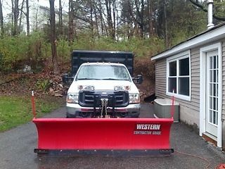 Ford f450 dump truck diesel 4x4 7.3l diesel with like new western 8.6 plow