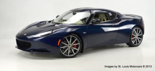 New 2013 lotus evora s ips 2+2 nightfall blue ivory factory warranty new quick!