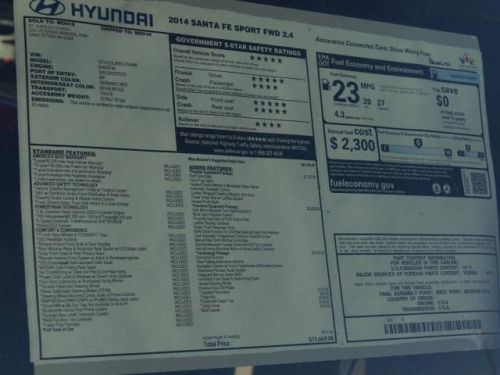 2014 Hyundai Santa Fe Sport 2.4L, US $29,761.00, image 3
