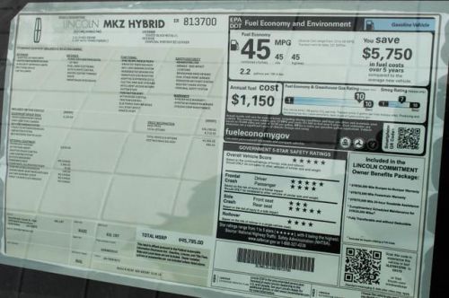2014 Lincoln MKZ Hybrid Base, US $45,795.00, image 6