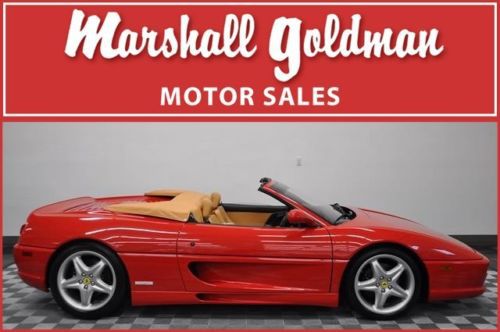 1995 ferrari f355 spider convertible  rosso corsa red tan leather  2,600 miles